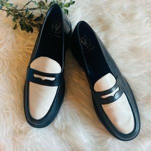 Cole Haan Pinch Weekender Black and White Loafers